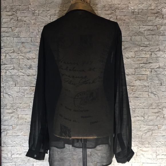 PLEIONE | Gold Collared Sheer Blouse | Extra Large - Picture 7 of 8